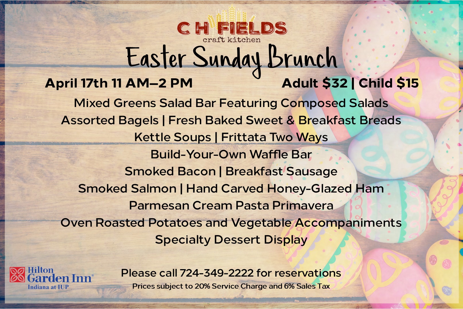 CH Fields Easter Sunday Brunch Visit Indiana County Pennsylvania
